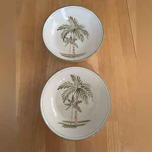 Palm Court 8” Soup Cereal Bowls Set of 2.  By Gibson. Retired Pre owned.
